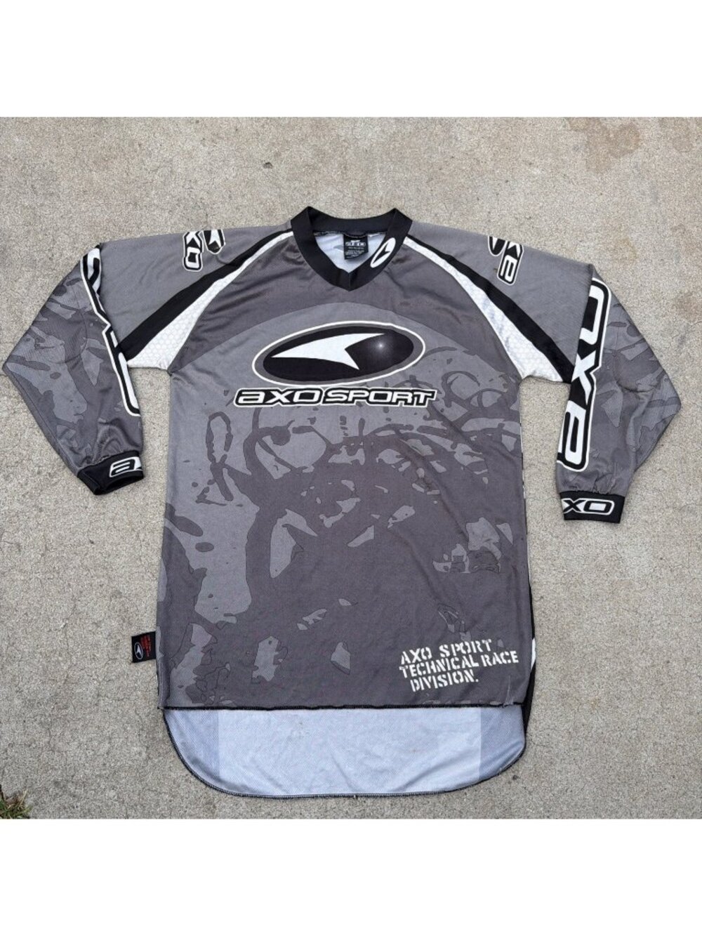 Vintage AXO TEAM ISSUE Padded Long Sleeve Blue Motocross Jersey Shirt Medium